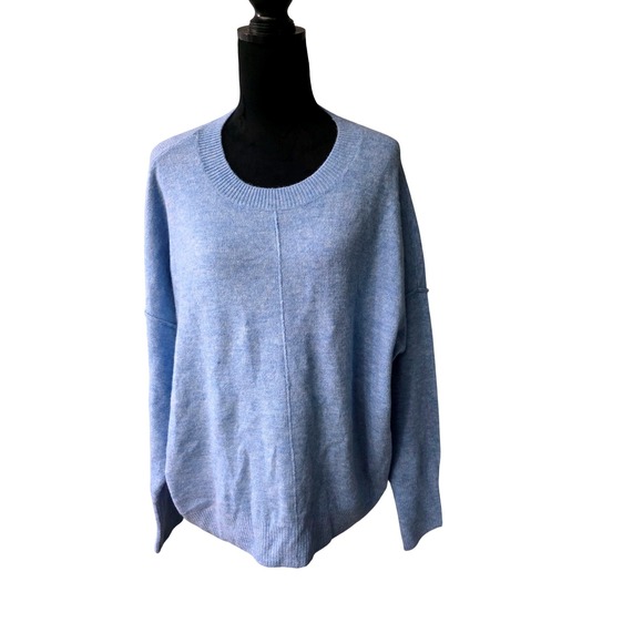 Vince Camuto Center Seam Crewneck Sweater Ice Blue Cozy Yarn Knit Womens Sz XXL - Picture 2 of 12